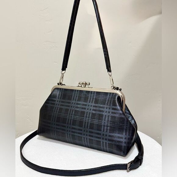 Genuine Deer-hide Leather Handmade Vintage Style Double Kisslock Purse/Crossbody - Picture 12 of 16